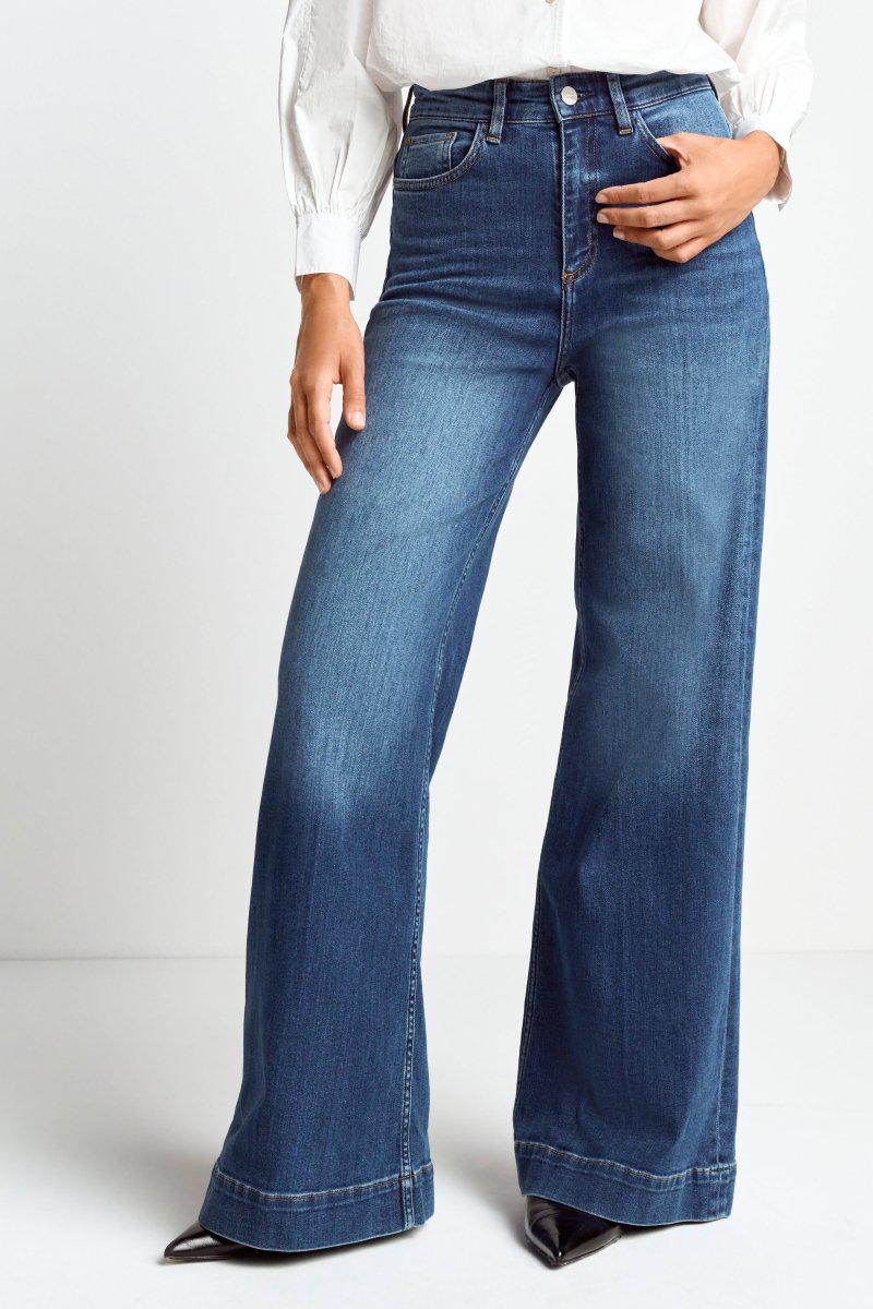 Wide Leg Denim mit hoher Taille-Rich & Royal