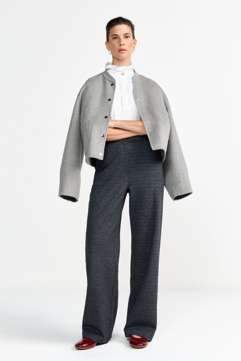 Weißes T-Shirt mit Rüschenkragen-Rich & Royal