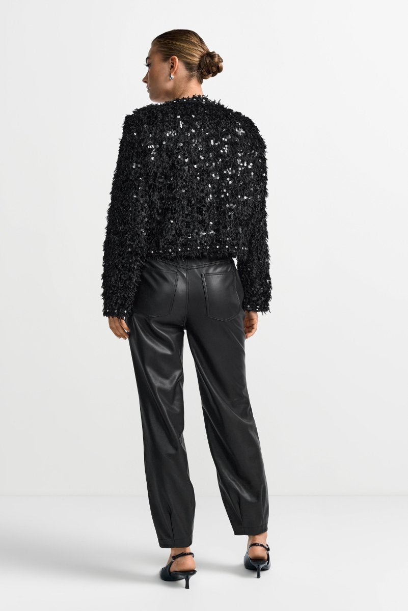 Schwarze Kunstlederhose-Rich & Royal