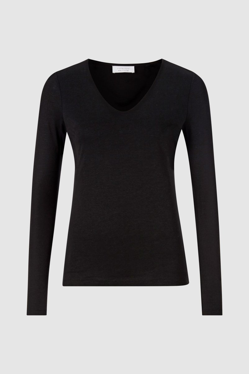 Longsleeve mit V-Neck-Rich & Royal