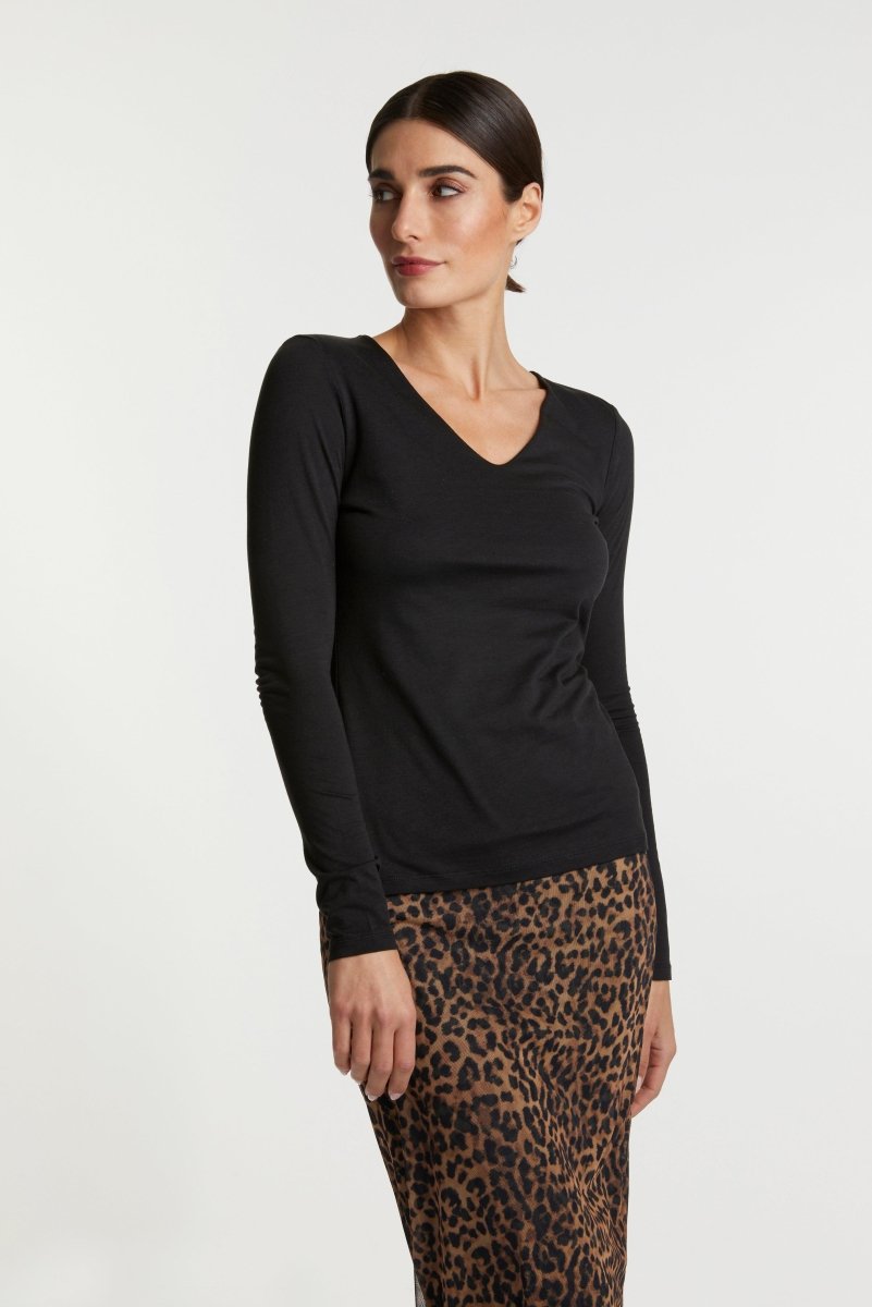 Longsleeve mit V-Neck-Rich & Royal